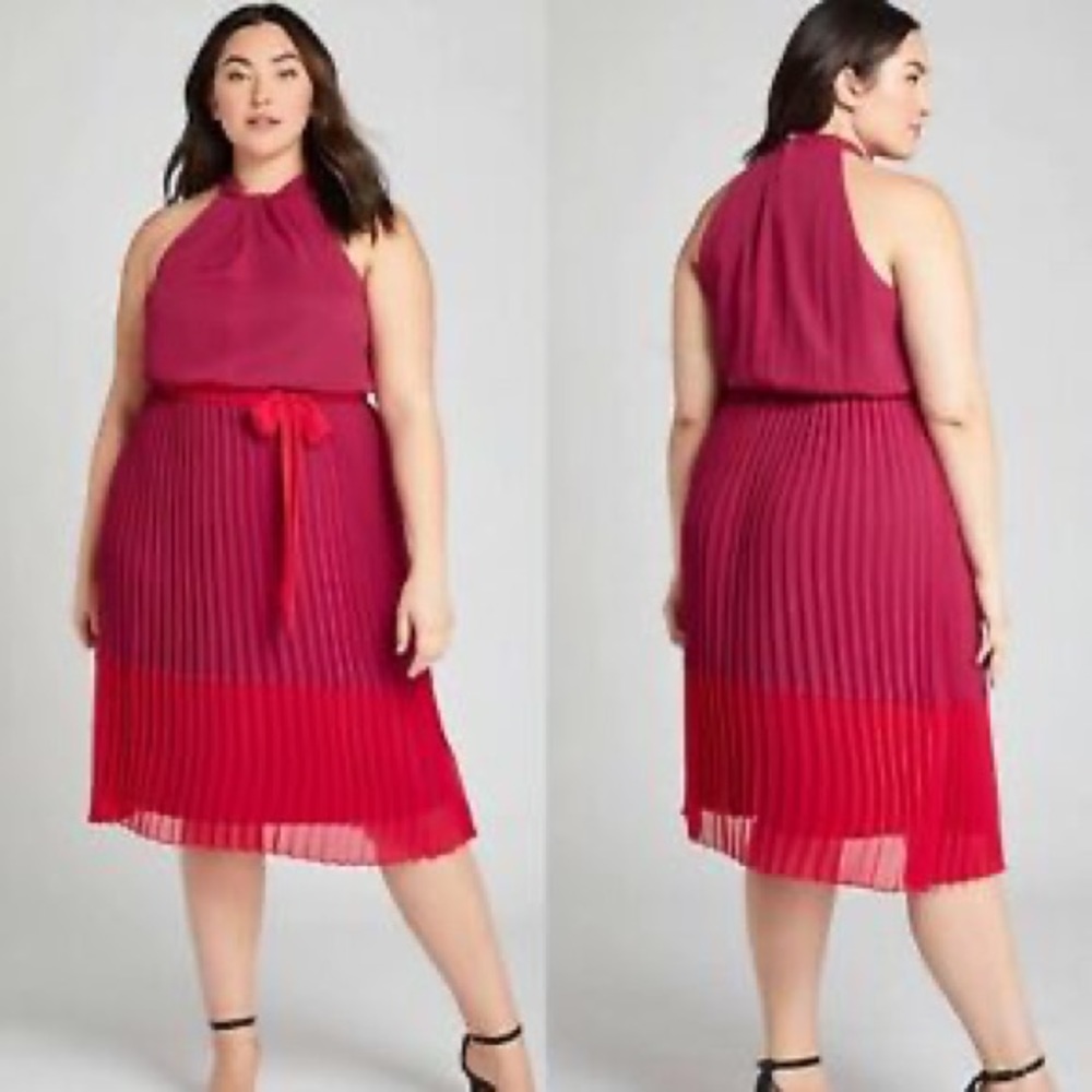 Lane Bryant Color Block Pleated dress